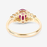 1.52 Carat Genuine Ruby and White Diamond 14K Yellow Gold Ring