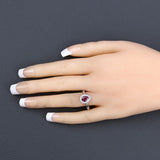 1.02 Carat Genuine Ruby and White Diamond 14K White Gold Ring