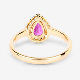 0.94 Carat Genuine Ruby and White Diamond 14K Yellow Gold Ring