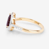 1.25 Carat Genuine Ruby and White Diamond 14K Yellow Gold Ring