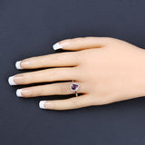 1.30 Carat Genuine Ruby and White Diamond 14K White Gold Ring