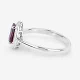 1.30 Carat Genuine Ruby and White Diamond 14K White Gold Ring