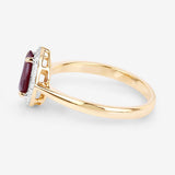 1.30 Carat Genuine Ruby and White Diamond 14K Yellow Gold Ring