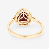 2.19 Carat Genuine Ruby and White Diamond 14K Yellow Gold Ring