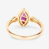 0.96 Carat Genuine Ruby and White Diamond 14K Yellow Gold Ring