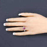 1.58 Carat Genuine Ruby and White Diamond 14K White Gold Ring