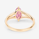 1.58 Carat Genuine Ruby and White Diamond 14K Yellow Gold Ring