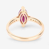 1.51 Carat Genuine Ruby and White Diamond 14K Yellow Gold Ring