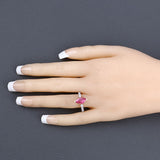 1.01 Carat Genuine Ruby and White Diamond 14K Yellow Gold Ring