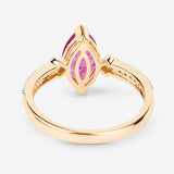 1.01 Carat Genuine Ruby and White Diamond 14K Yellow Gold Ring