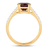 2.20 Carat Genuine Ruby and White Diamond 14K Yellow Gold Ring