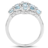 3.24 Carat Genuine Blue Topaz .925 Sterling Silver Ring