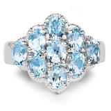 3.24 Carat Genuine Blue Topaz .925 Sterling Silver Ring