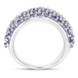 4.22 Carat Genuine Tanzanite .925 Sterling Silver Ring