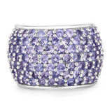 4.22 Carat Genuine Tanzanite .925 Sterling Silver Ring