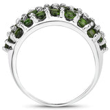 5.04 Carat Genuine Chrome Diopside .925 Sterling Silver Ring