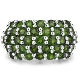 5.04 Carat Genuine Chrome Diopside .925 Sterling Silver Ring
