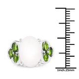 4.52 Carat Genuine Opal and Chrome Diopside .925 Sterling Silver Ring
