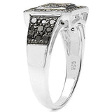 0.77 Carat Genuine Black Diamond .925 Sterling Silver Ring