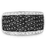 0.79 Carat Genuine Black Diamond .925 Sterling Silver Ring