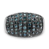 0.83 Carat Genuine Blue Diamond and White Diamond .925 Sterling Silver Ring