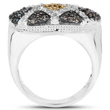 0.61 Carat Genuine Multi Diamond .925 Sterling Silver Ring