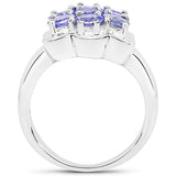1.19 Carat Genuine Tanzanite .925 Sterling Silver Ring