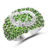 5.18 Carat Genuine Chrome Diopside .925 Sterling Silver Ring