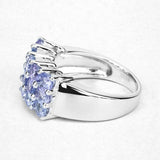 2.55 Carat Genuine Tanzanite .925 Sterling Silver Ring
