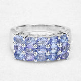 2.55 Carat Genuine Tanzanite .925 Sterling Silver Ring