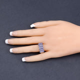 2.55 Carat Genuine Tanzanite .925 Sterling Silver Ring