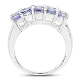 2.55 Carat Genuine Tanzanite .925 Sterling Silver Ring