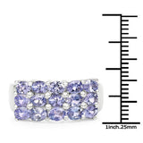 2.55 Carat Genuine Tanzanite .925 Sterling Silver Ring