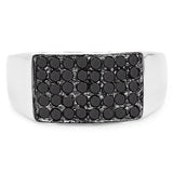 0.43 Carat Genuine Black Diamond .925 Sterling Silver Ring