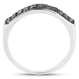 0.40 Carat Genuine Blue Diamond .925 Sterling Silver Ring