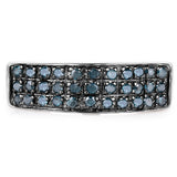 0.40 Carat Genuine Blue Diamond .925 Sterling Silver Ring