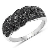 0.35 Carat Genuine Black Diamond .925 Sterling Silver Ring