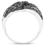 0.35 Carat Genuine Black Diamond .925 Sterling Silver Ring