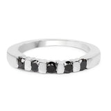 0.50 Carat Genuine Black Diamond .925 Sterling Silver Ring