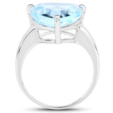 9.00 Carat Genuine Blue Topaz .925 Sterling Silver Ring