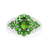2.28 Carat Genuine Chrome Diopside .925 Sterling Silver Ring