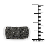 1.21 Carat Genuine Black Diamond .925 Sterling Silver Ring