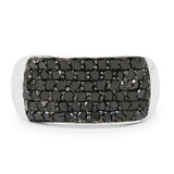 1.21 Carat Genuine Black Diamond .925 Sterling Silver Ring