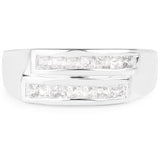 0.70 Carat Genuine White Sapphire .925 Sterling Silver Ring