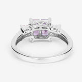 0.96 Carat Genuine Pink Sapphire  .925 Sterling Silver Ring