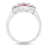 0.96 Carat Genuine Pink Sapphire  .925 Sterling Silver Ring