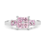 0.96 Carat Genuine Pink Sapphire  .925 Sterling Silver Ring