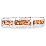 1.08 Carat Genuine Orange Sapphire .925 Sterling Silver Ring