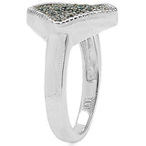 0.28 Carat Genuine Blue Diamond .925 Sterling Silver Ring