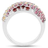 2.35 Carat Genuine Multi Stone .925 Sterling Silver Ring
